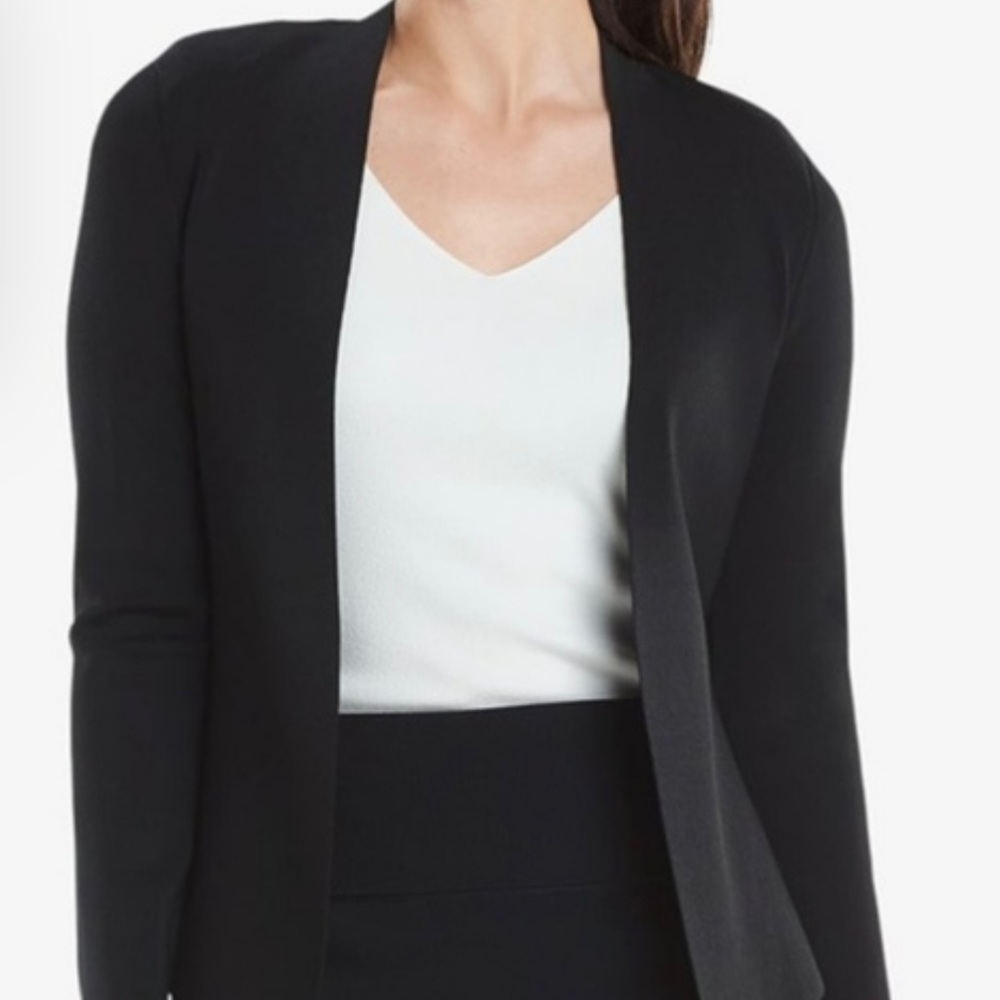 MM LaFleur Black Woolf Jardigan  Open Cardigan Quiet Luxury, size XS